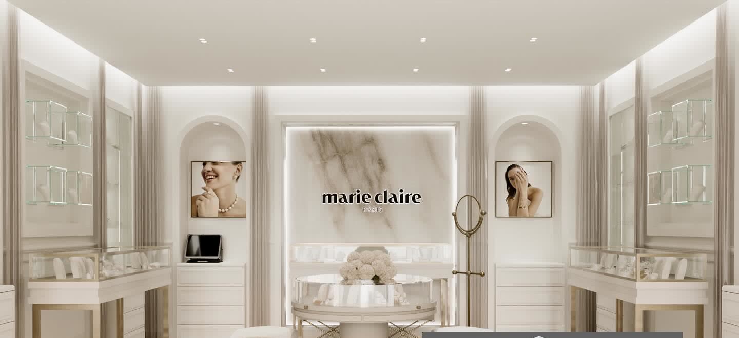 Marie Claire teşhir üniteleri, kemerli nişler